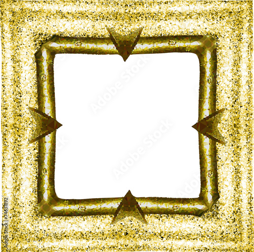 Vintage sparkling gold frame with arrows