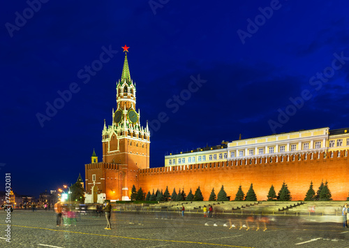 Night view of Kremlin and Red Square in Moscow. Russia