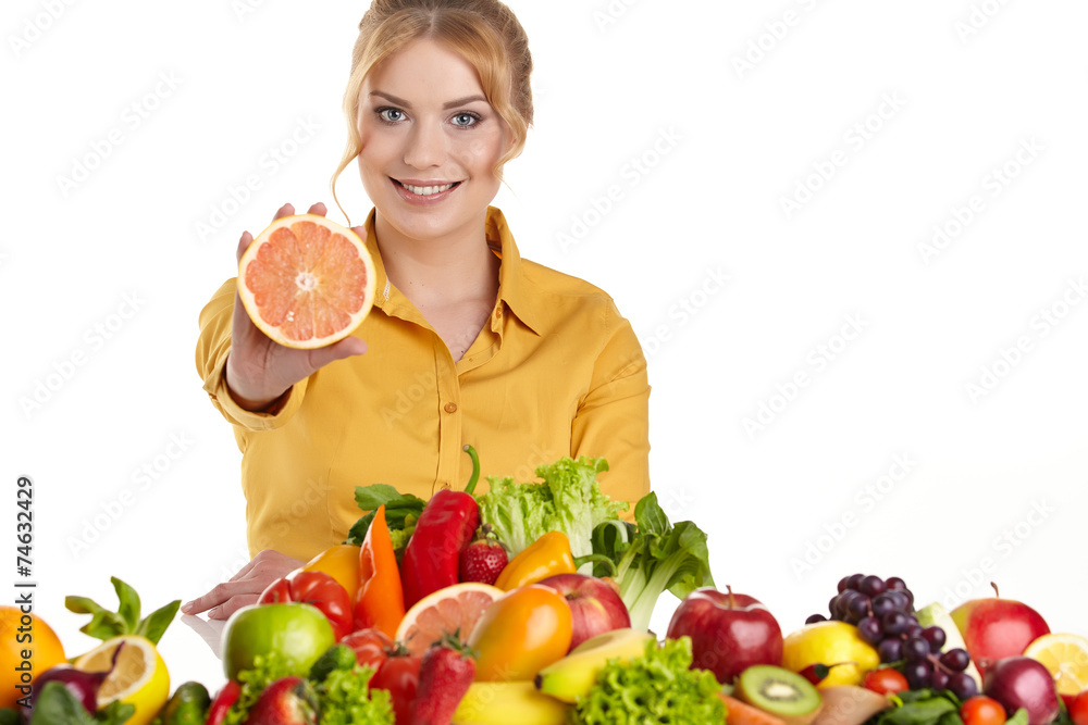 beautiful woman with healthy food beautiful woman with healthy food