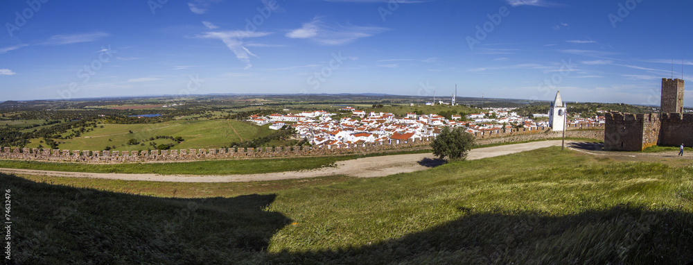 Panoramic view of the Arraiolos village on Portugal.