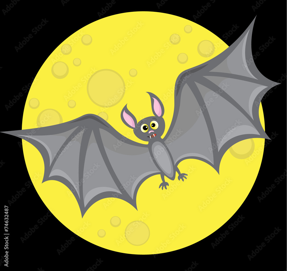 Bat against full moon Bat against full moon