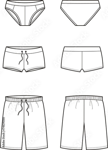 Vector illustration of men's swimming trunks