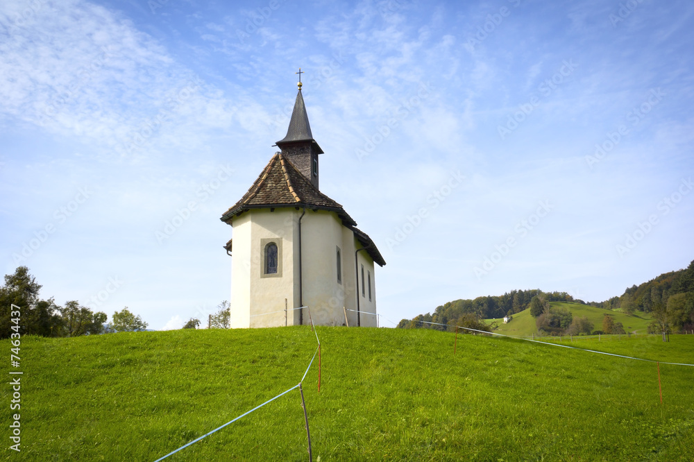 Little chapel in the Alps, Switzerland