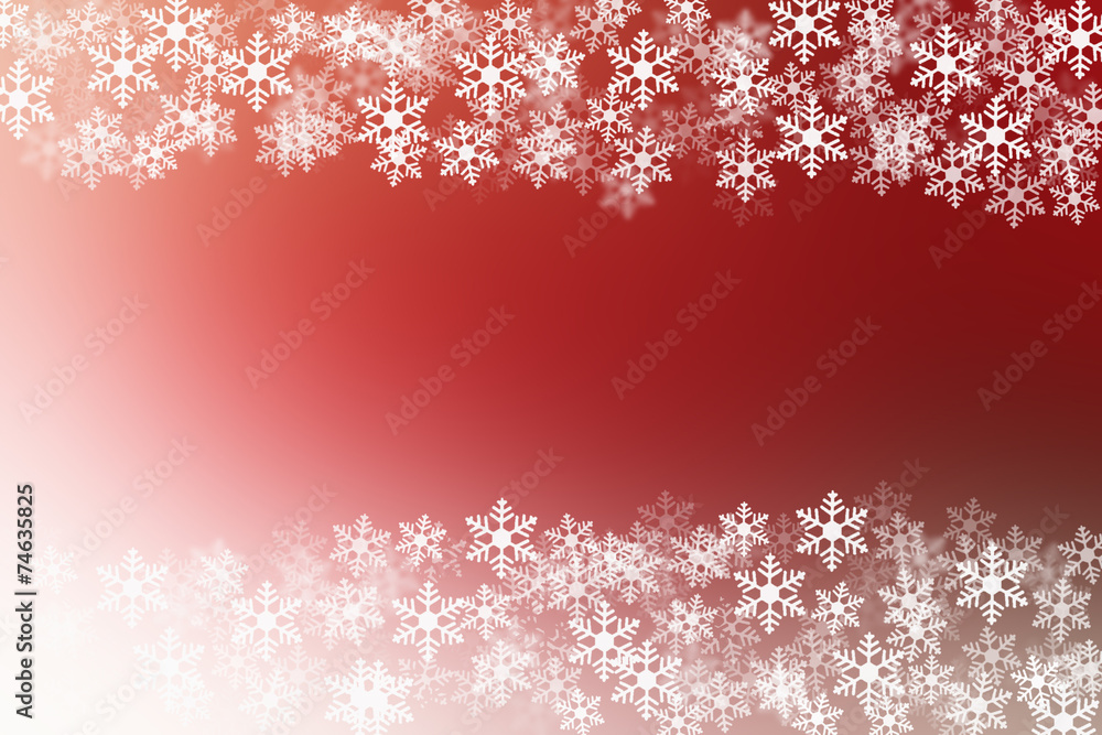 Snow flakes on red and white christmas background. Snow flakes on red and white christmas background.