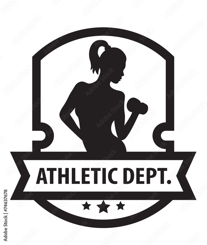 Emblem with Athletic Girl vector illustration, eps10 Emblem with Athletic Girl vector illustration, eps10