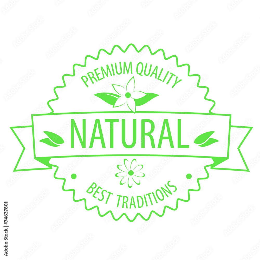 Natural Product Emblem vector illustration, eps10, easy to edit