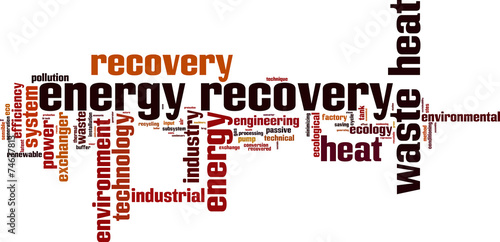 Energy recovery word cloud concept. Vector illustration