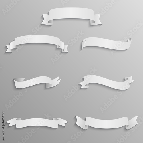 Realistic banners or ribbons from paper.