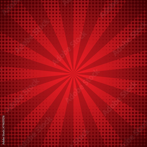 Sunburst abstract red background