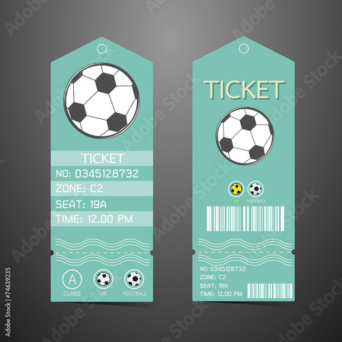 Ticket Design Template. Concept of football