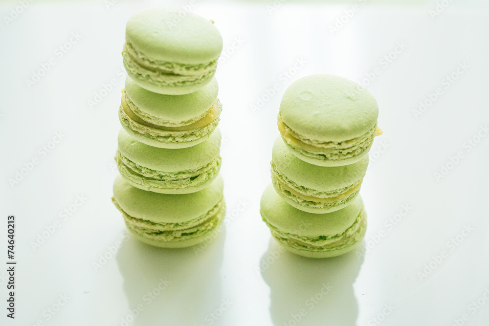 A macaron - sweet meringue-based confection A macaron - sweet meringue-based confection