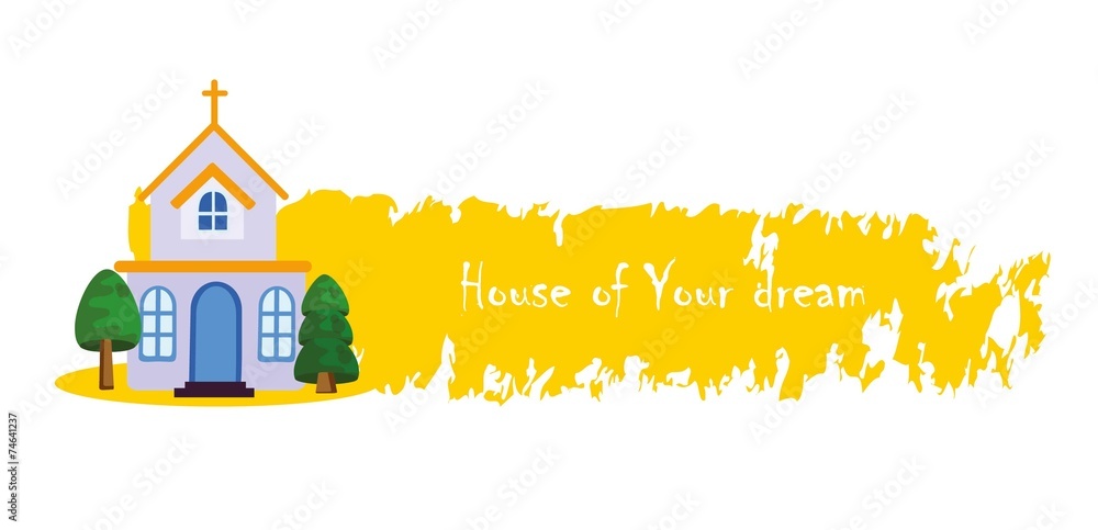 Мультфильм фон с домом