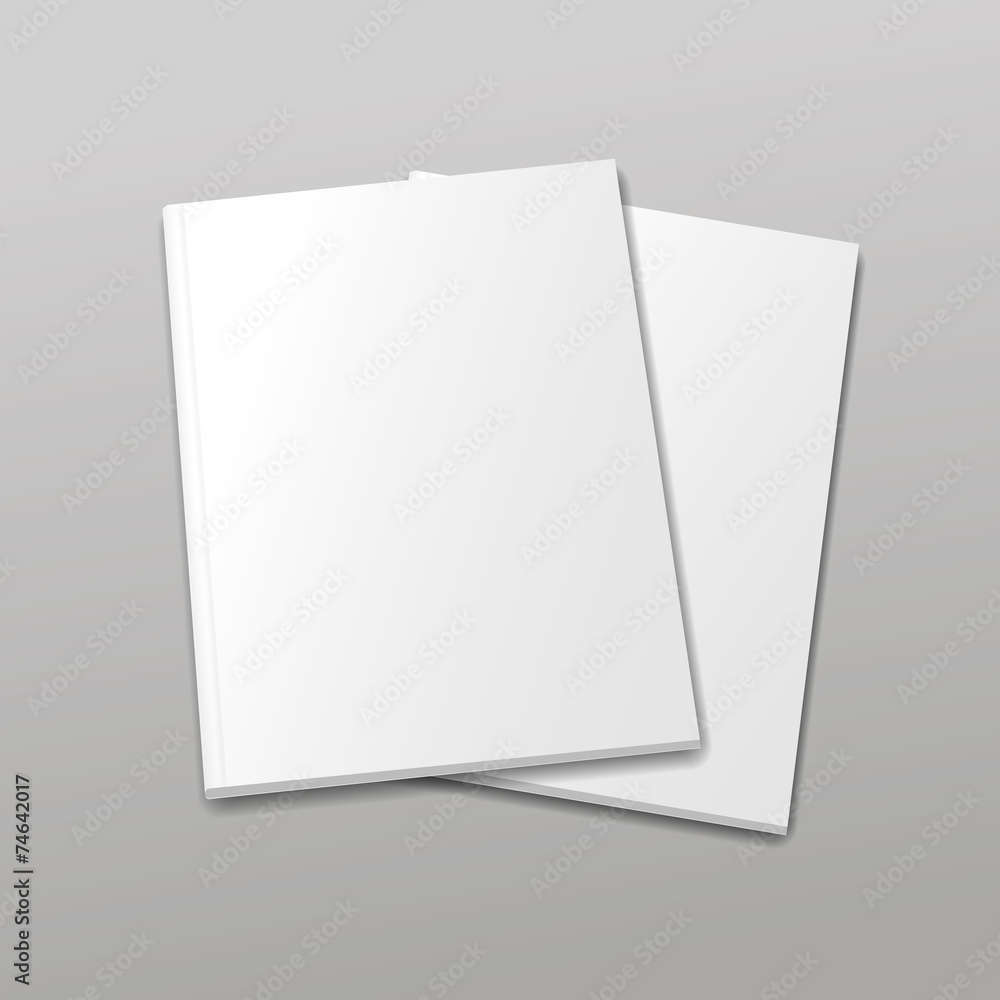 Blank empty magazine or book template on a gray background. Blank empty magazine or book template on a gray background.