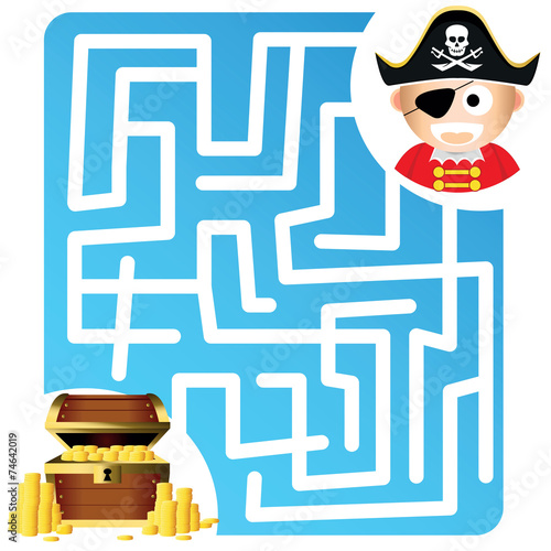 jeu enfant labyrinthe tresor pirate