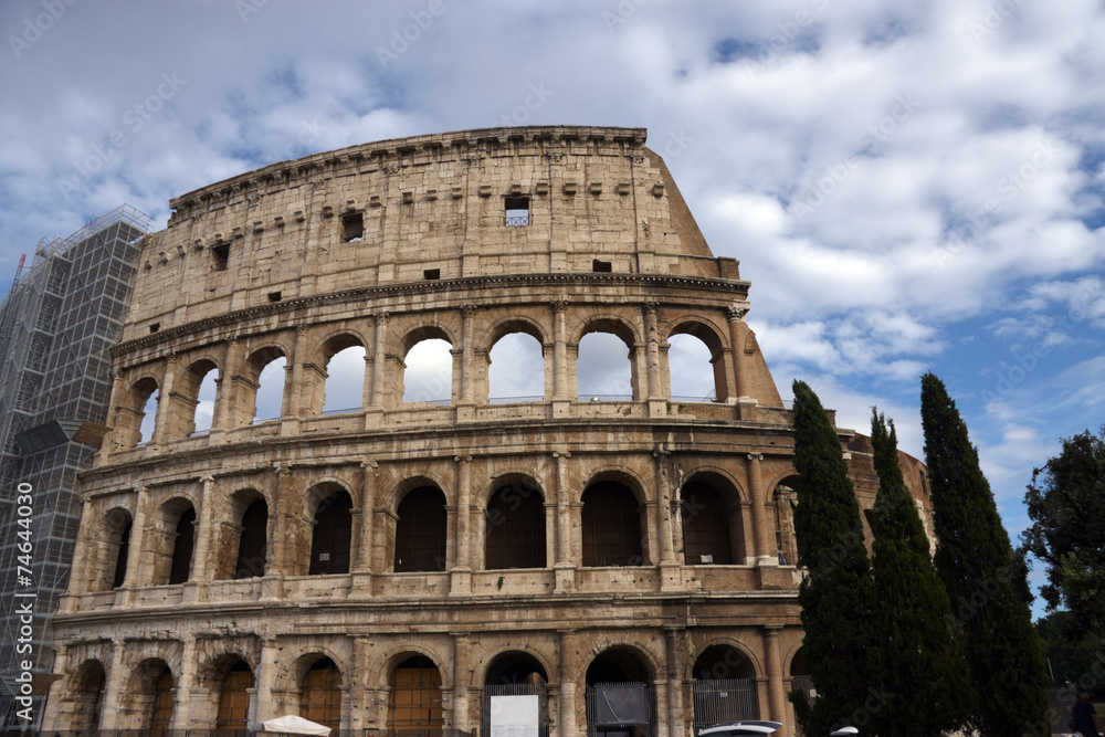 View of the Coliseum in Rome
