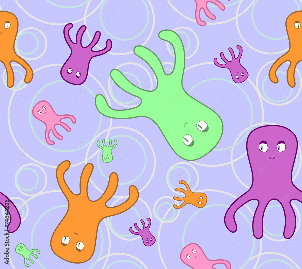 Octopuses on blue Octopuses on blue