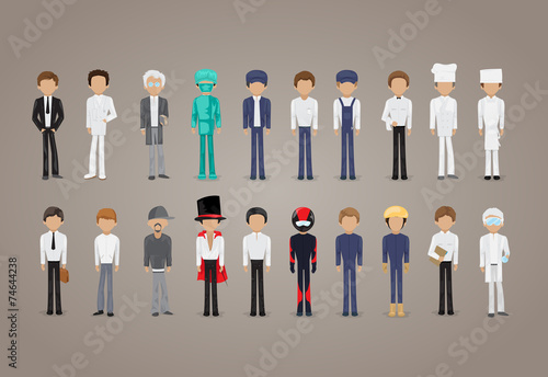 People Of Different Professions Set -Isolated On Gray