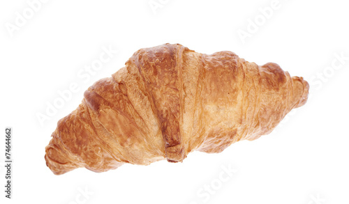 Croissant isolated on white. Top view.