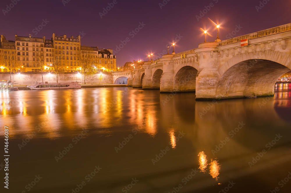 Old Town of Paris (France)  at night