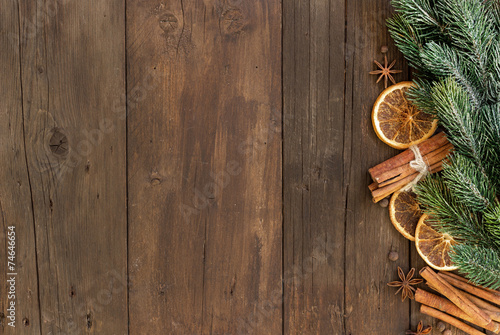 Christmas composition with spices