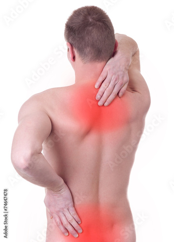 man suffers from pain in the spine