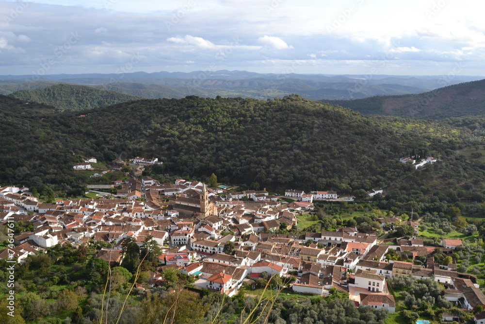 Alajar village in Aracena mountains, Spain