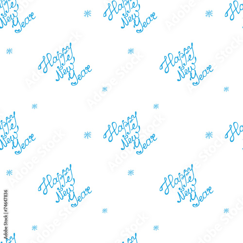 Vector doodle hand drawn happy new year seamless pattern
