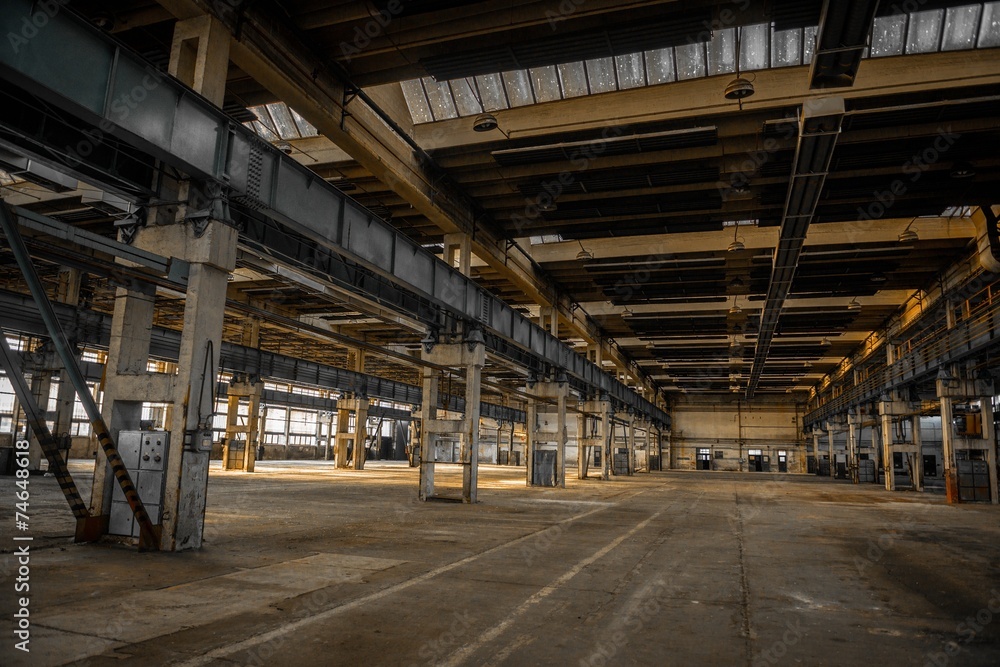 Large industrial hall of a repair station Large industrial hall of a repair station