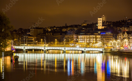 Old town of Zurich at night - Switzerland © Leonid Andronov