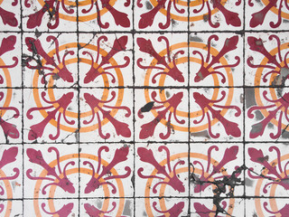 Fotobehang Marokkaanse tegels patronen Chinees Portugese antieke tegels  © tanawatpontchour