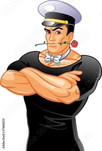 sexy man with a rose