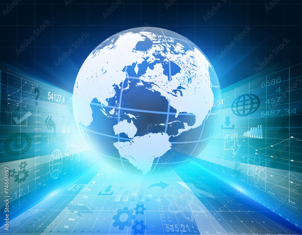 abstract background with globe icons and graphs. abstract background with globe icons and graphs.