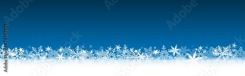 Bannière Bleue Noël, flocons de neige, étoiles
