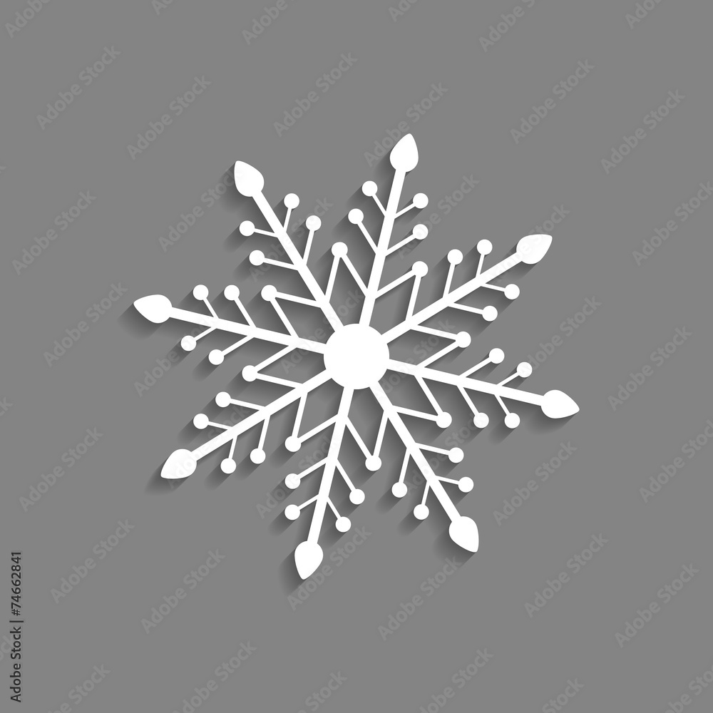 white snowflake icon isolated on dark grey background white snowflake icon isolated on dark grey background