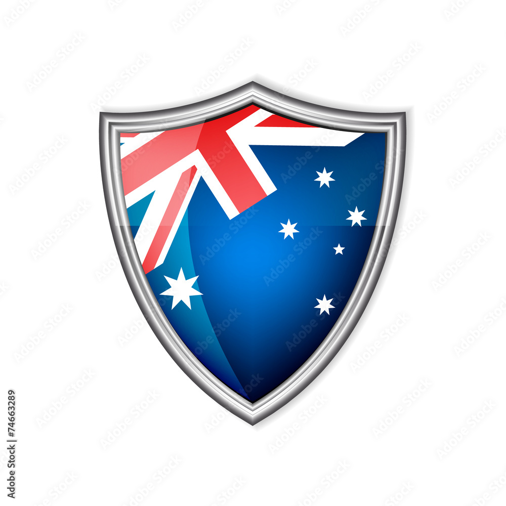 Australia glossy label or badge on a white background Australia glossy label or badge on a white background