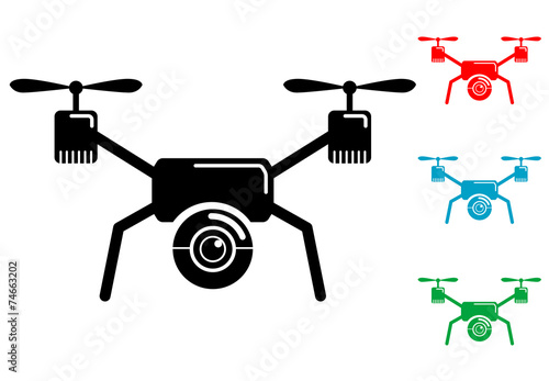Pictograma drone con varios colores © teracreonte