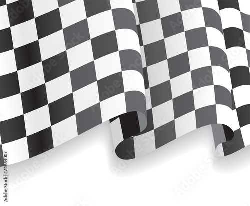 Background with waving racing Flag. Vector