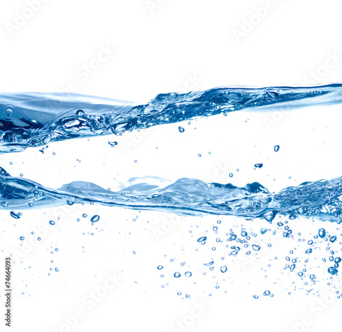 Water and air bubbles isolated over white