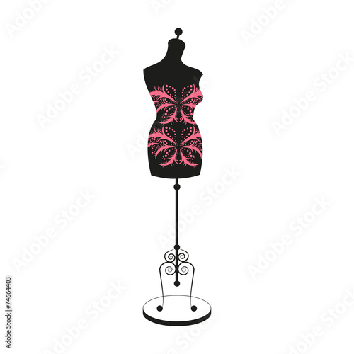 vector vintage tailor's mannequin with size measurements