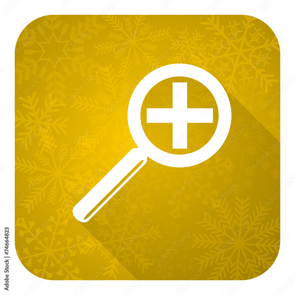 Fototapeta premium lens flat icon, gold christmas button