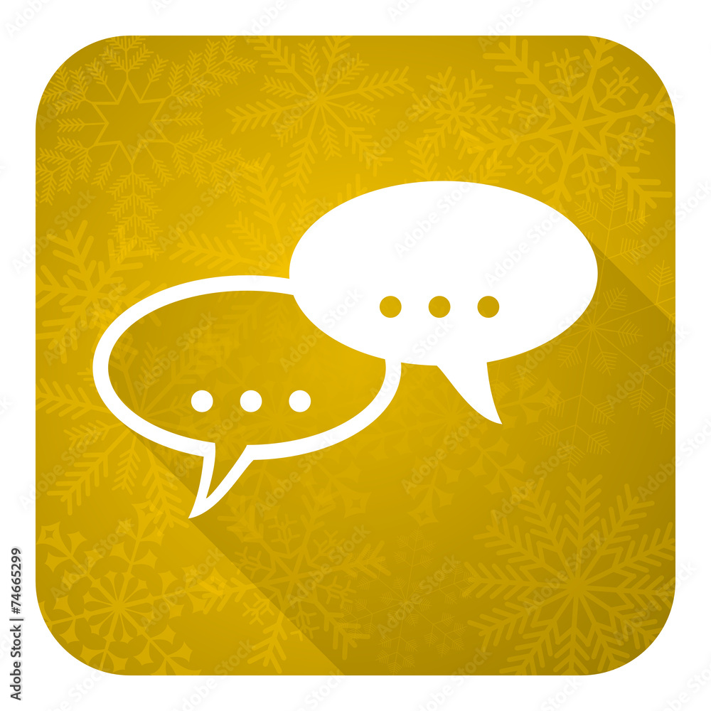 forum flat icon, gold christmas button, chat symbol, bubble sign forum flat icon, gold christmas button, chat symbol, bubble sign