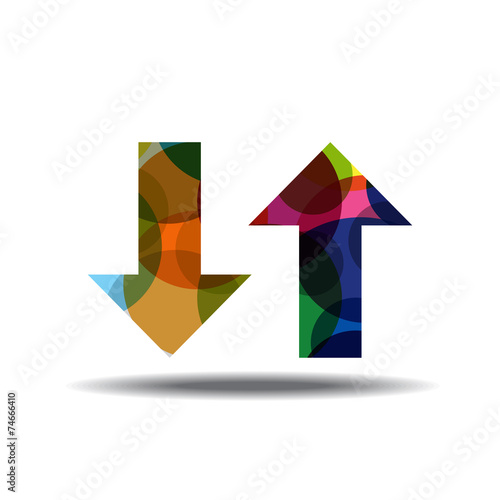 Free Download Up Down Arrow Coloful Vector Icon Design - GFXLoad
