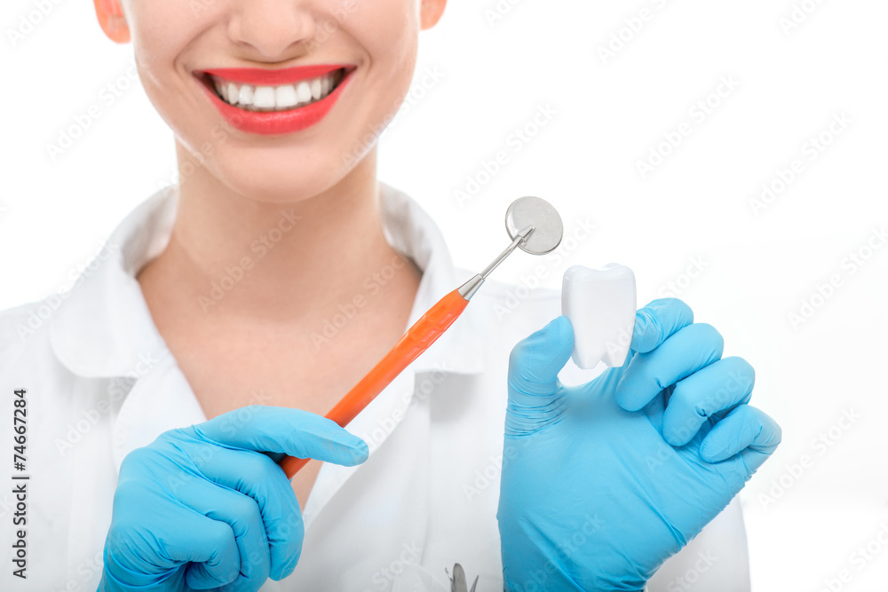 Portrait of young woman doctor on white background Portrait of young woman doctor on white background