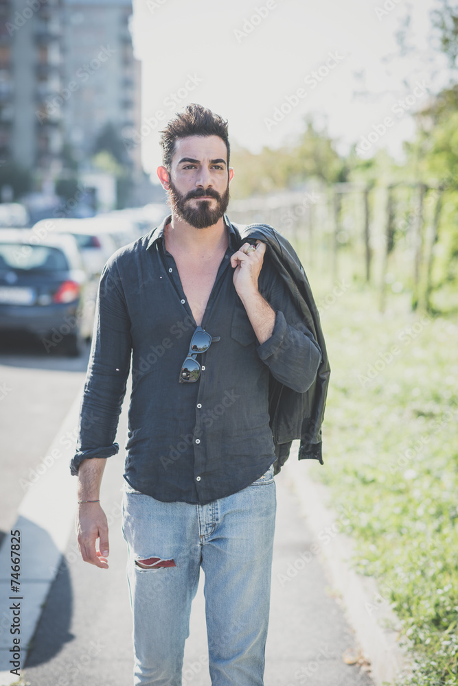 young handsome attractive bearded model man young handsome attractive bearded model man