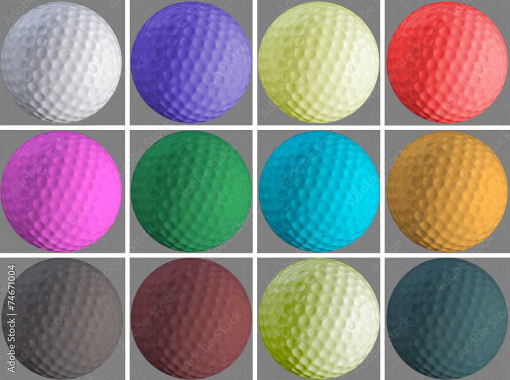 golf ball in a grid golf ball in a grid