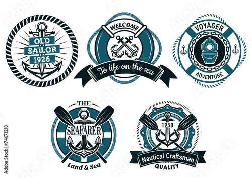 Nautical and marine heraldic emblems