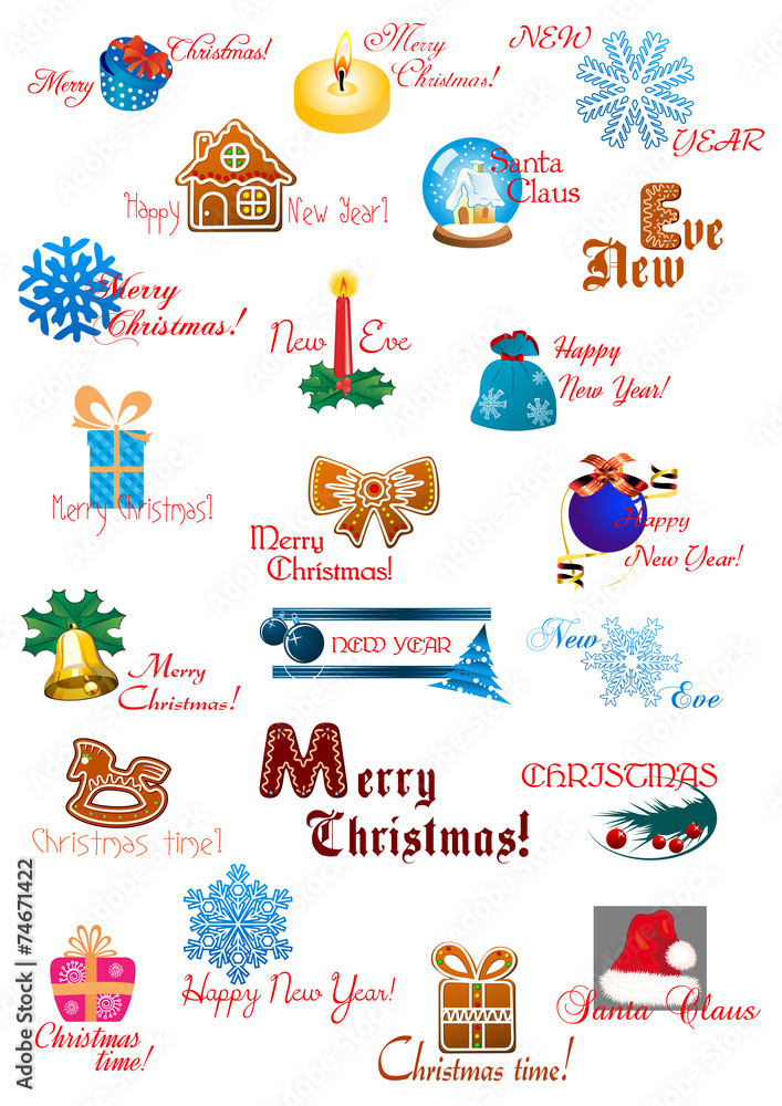 Traditional Christmas decoration elements