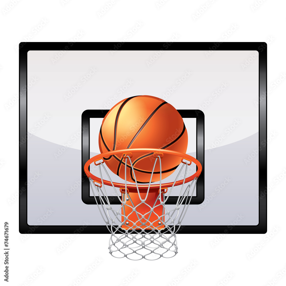 Basketball ring isolated on white vector