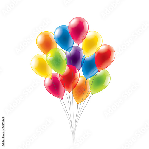 Colored balloons isolated on white vector