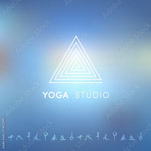 Blured background with yoga logo